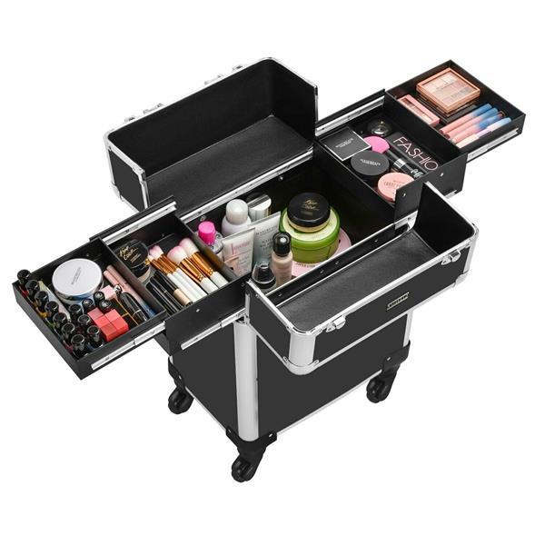 Grote foto cosmeticakoffer kapperskoffer nagelkoffer met 4 wielen beauty en gezondheid make up sets