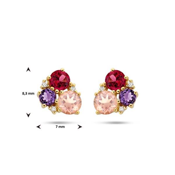 Grote foto gouden oorstekers met diamanten en edelstenen sieraden tassen en uiterlijk oorbellen