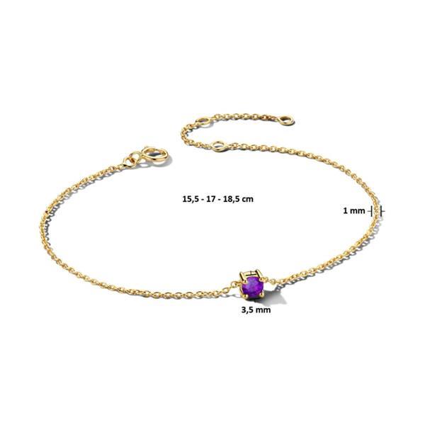 Grote foto gouden armband met geboortesteen amethist 0.16ct februari sieraden tassen en uiterlijk armbanden voor haar