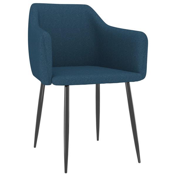 Grote foto vidaxl chaises de salle manger 2 pcs bleu tissu huis en inrichting stoelen