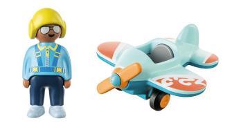 Grote foto playmobil 1.2.3 vliegtuig 71159 kinderen en baby duplo en lego