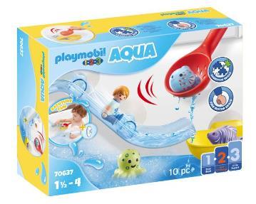 Grote foto playmobil 1.2.3 aqua 70637 visplezier met zeedieren kinderen en baby duplo en lego