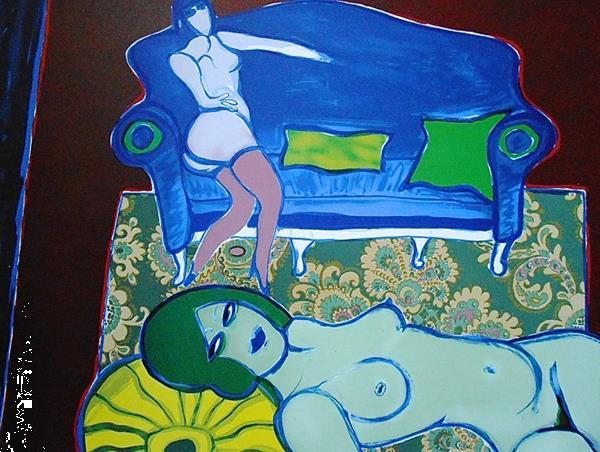 Grote foto corneille le divan blue antiek en kunst litho en zeefdrukken