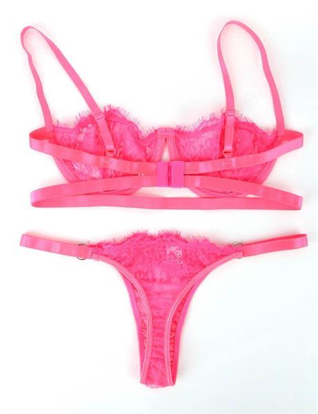 Grote foto fel roze lingerie kanten bh set as n 92 kleding dames ondergoed