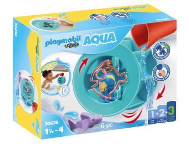 Grote foto playmobil 1.2.3 aqua 70636 waterwervelrad met babyhaai kinderen en baby duplo en lego