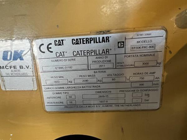 Grote foto 2011 caterpillar ep30k elektrische heftruck 3000kg 404cm side shift agrarisch heftrucks