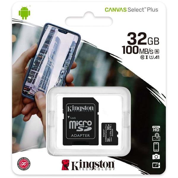 Grote foto kingston canvas select plus microsd card 10 uhs i 32gb i audio tv en foto onderdelen en accessoires