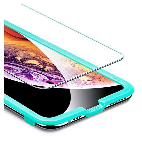 Grote foto esr tempered glass apple iphone xr met installatie frame telecommunicatie apple iphone