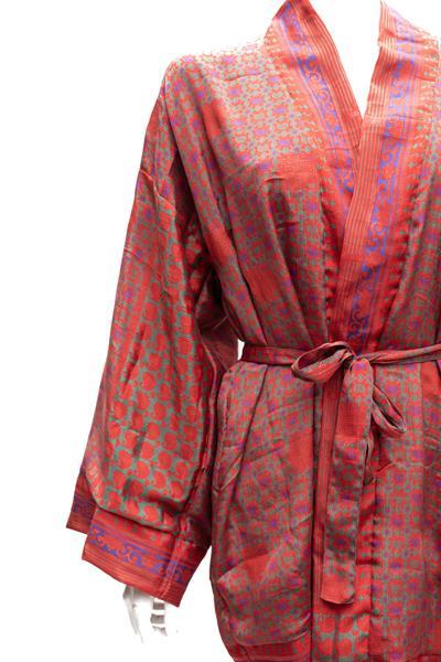Grote foto dubbelzijdige kimono kort kleding dames blouses