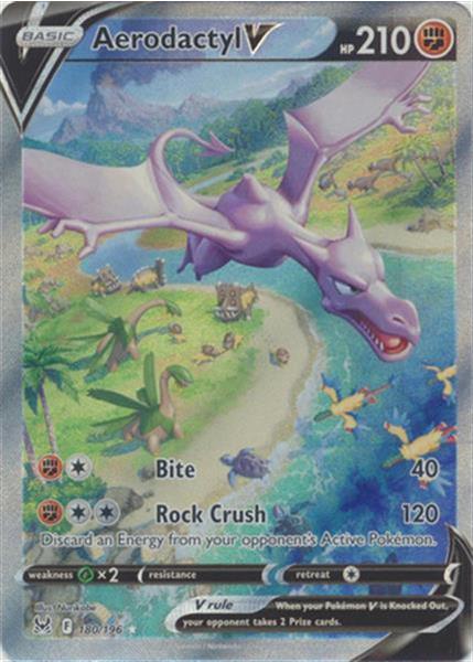 Grote foto aerodactyl v 180 196 ultra rare pok mon kaart lost or verzamelen overige verzamelingen