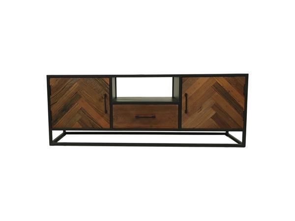 Grote foto tv meubel verona 150x40x55 naturel zwart mangohout met huis en inrichting overige