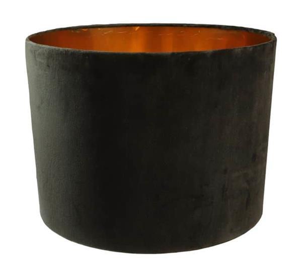 Grote foto ronde lampenkap 45x45x33 zwart goud velvet huis en inrichting lampenkappen