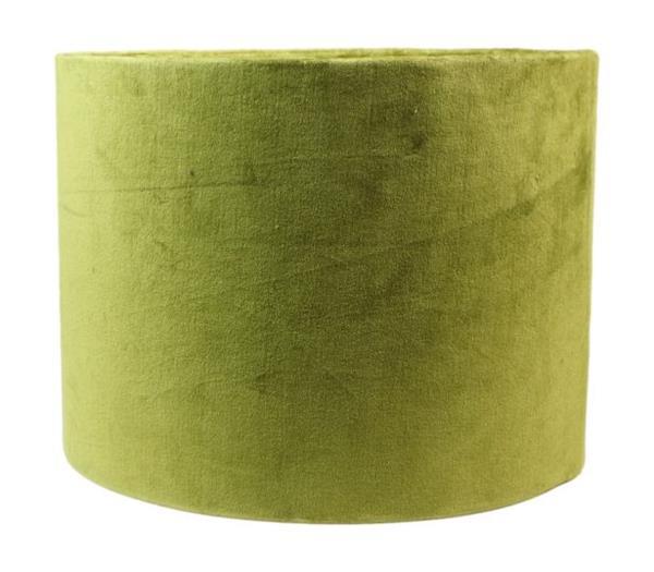 Grote foto ronde lampenkap 32x32x24 olijfgroen goud velvet huis en inrichting lampenkappen