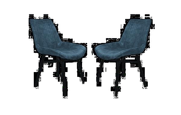 Grote foto eetkamerstoel denver set van 2 55x63x85 blauw zwart po huis en inrichting stoelen