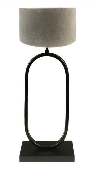 Grote foto ronde lampenkap 25x25x18 lichtgrijs velvet huis en inrichting lampenkappen