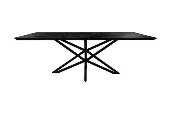Grote foto tafel fishbone rechthoek 240x100x76 zwart eiken metaal huis en inrichting eettafels