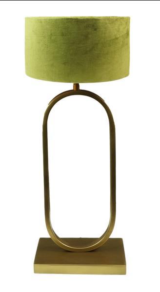 Grote foto ronde lampenkap 25x25x18 olijfgroen goud velvet huis en inrichting lampenkappen