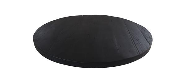 Grote foto rond tafelblad 130x5 5.5 cm zwart gerecycled mangohou huis en inrichting eettafels