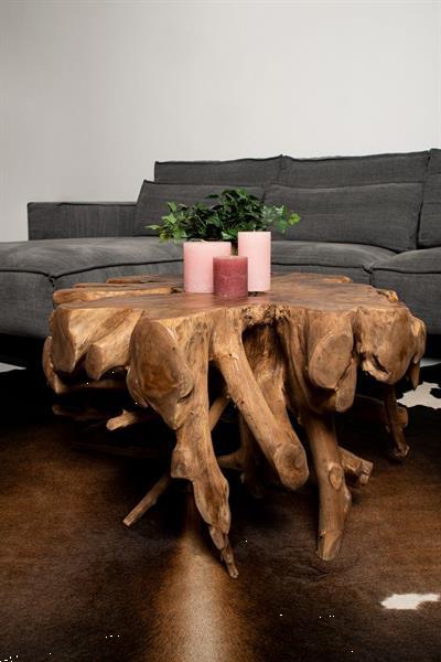 Grote foto spider coffee table 80x80x40cm teak root huis en inrichting eettafels