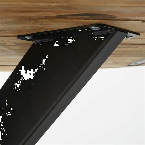 Grote foto ronde eettafel 150 cm teak metaal huis en inrichting eettafels