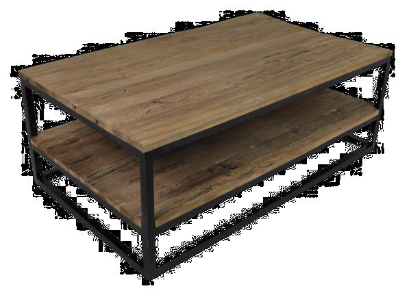 Grote foto salontafel met onderplank oud hout ijzer huis en inrichting eettafels