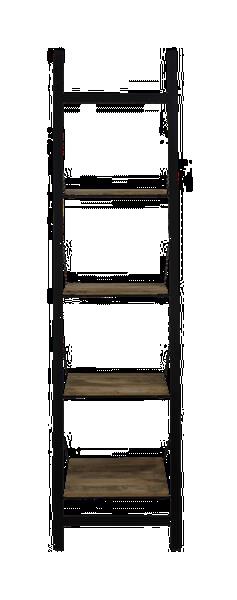 Grote foto decoratieve ladder mangohout ijzer powdercoated black huis en inrichting woningdecoratie