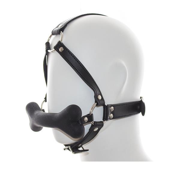 Grote foto hoofdharnas met zwart hondenbot erotiek sm artikelen