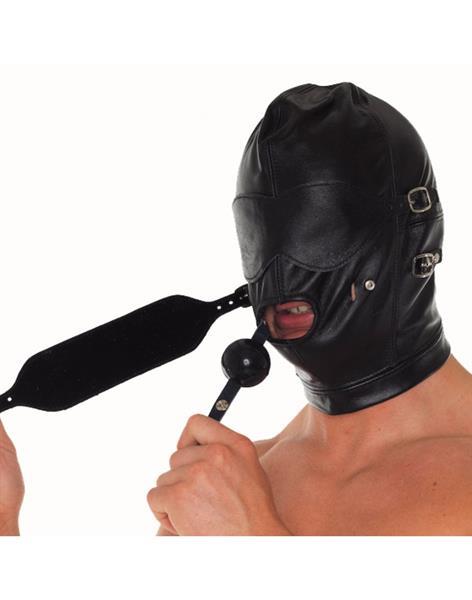 Grote foto hoofdmasker met afneembaar mondknevel erotiek sm maskers