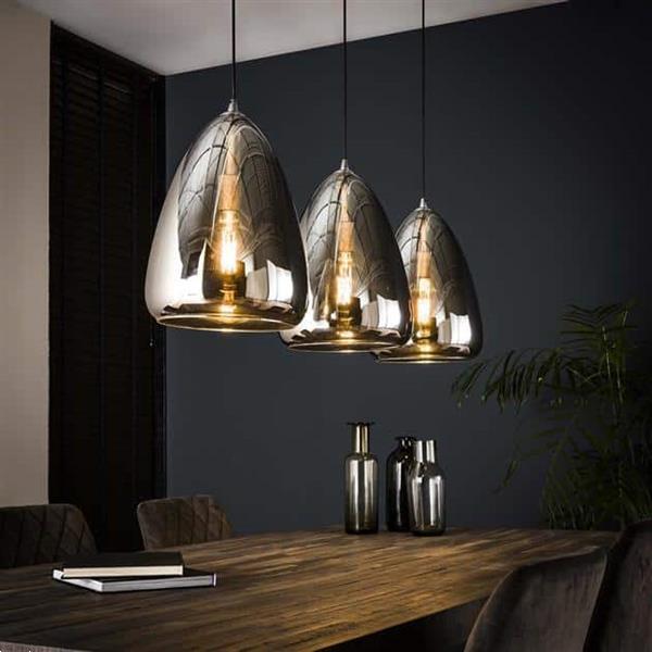 Grote foto hanglamp 3l silver pearl glass chromed glas huis en inrichting overige