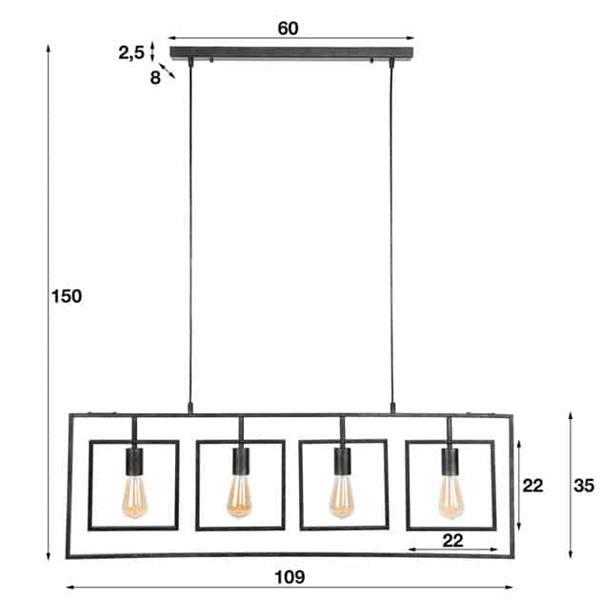 Grote foto hanglamp 4l turn square charcoal huis en inrichting overige