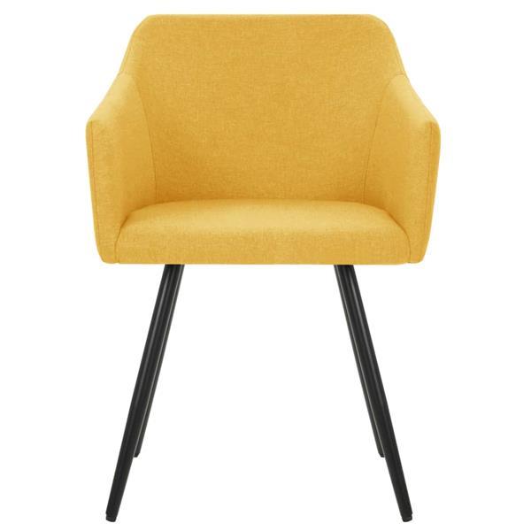 Grote foto vidaxl chaises de salle manger 2 pcs jaune tissu huis en inrichting stoelen