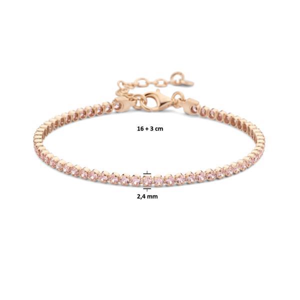 Grote foto tennisarmband roze zirkonia 2 4 mm 16 3 cm sieraden tassen en uiterlijk armbanden voor haar
