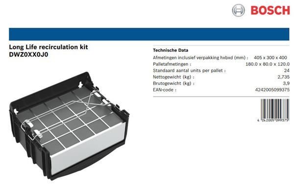 Grote foto bosch recirculatieset met filter dwz0xx0j0 witgoed en apparatuur onderdelen en toebehoren