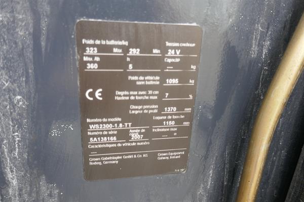 Grote foto vs 20918 elektrisch triplex breedspoor stapelaar crown 4800mm doe het zelf en verbouw hefwerktuigen