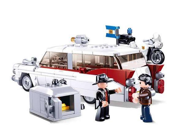 Grote foto sluban amerikaanse overvallers wagen kinderen en baby duplo en lego