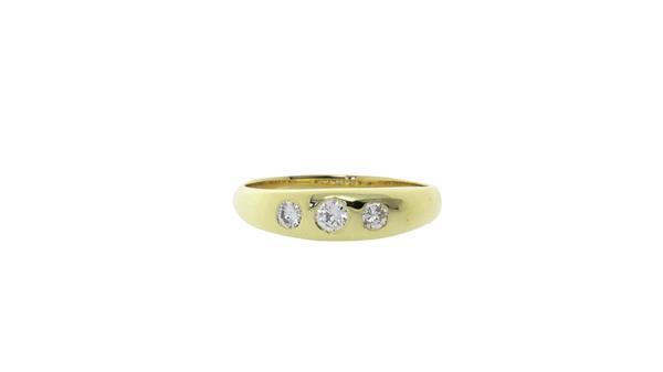 Grote foto gouden gladde ring met diamant 14 krt 597.5 sieraden tassen en uiterlijk ringen voor haar