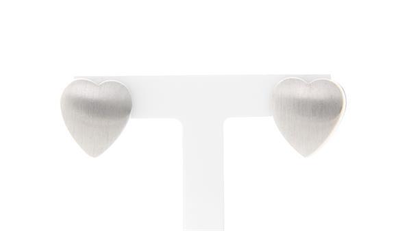 Grote foto witgouden hartvormige klapcreolen 14 krt nieuw 521.5 sieraden tassen en uiterlijk oorbellen