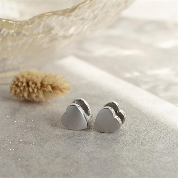 Grote foto witgouden hartvormige klapcreolen 14 krt nieuw 521.5 sieraden tassen en uiterlijk oorbellen