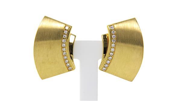 Grote foto gouden moderne oorclips met diamant 18 krt 1247.5 sieraden tassen en uiterlijk oorbellen
