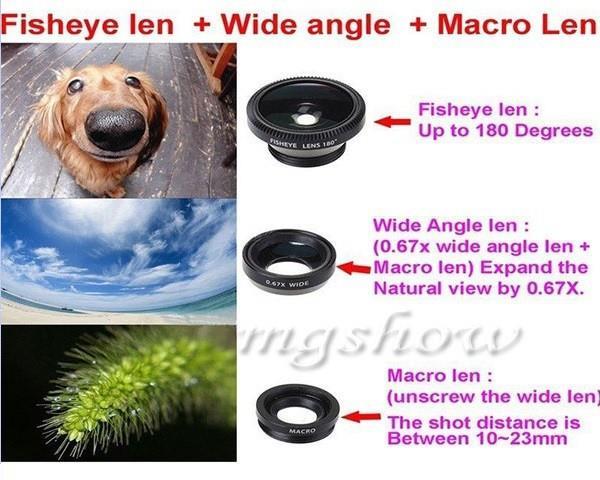 Grote foto 3 in 1 fish eye 180 lens wide lens macro lens universee audio tv en foto algemeen