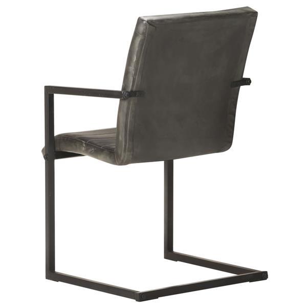 Grote foto vidaxl chaises de salle manger cantilever 2 pcs gris cuir huis en inrichting stoelen