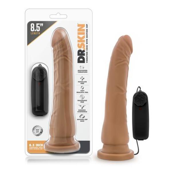 Grote foto dr. skin vibrator met zuignap 21 cm mocha erotiek vibrators