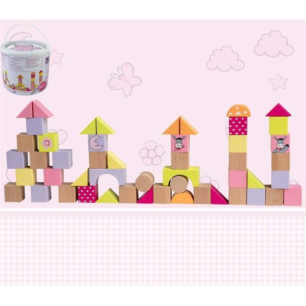 Grote foto houten blokken speelgoed meisje roze kinderen en baby overige