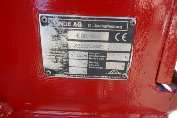 Grote foto vs 20648 elektrische heftruck linde e20 325 3700mm agrarisch heftrucks