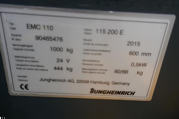 Grote foto vs 20930 elektrische stapelaar jungheinrich emc110 bj2015 doe het zelf en verbouw hefwerktuigen