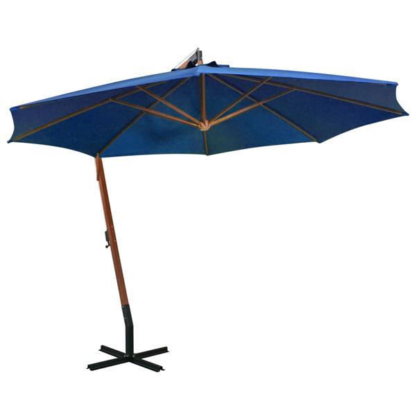 Grote foto vidaxl parasol suspendu avec m t bleu azur 3 5x2 9 m bois d tuin en terras overige tuin en terras