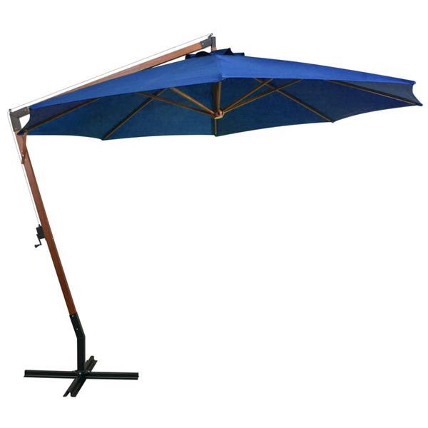 Grote foto vidaxl parasol suspendu avec m t bleu azur 3 5x2 9 m bois d tuin en terras overige tuin en terras