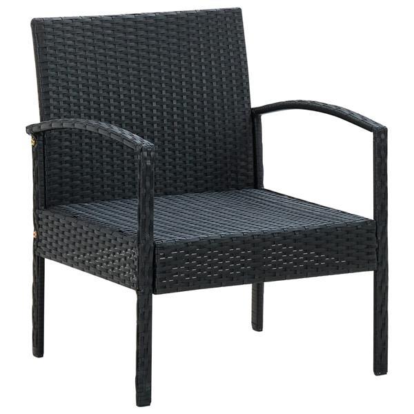 Grote foto vidaxl chaise de jardin avec coussin r sine tress e noir tuin en terras tuinmeubelen