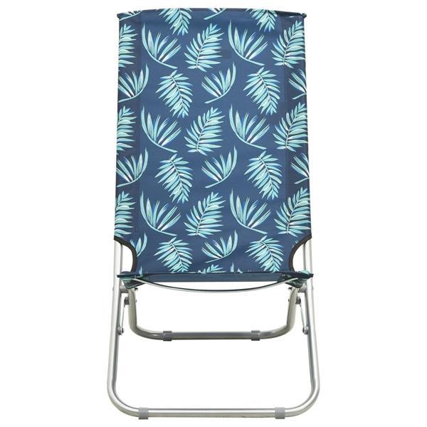 Grote foto vidaxl chaises de plage pliables 2 pcs motif de feuilles tis tuin en terras tuinmeubelen
