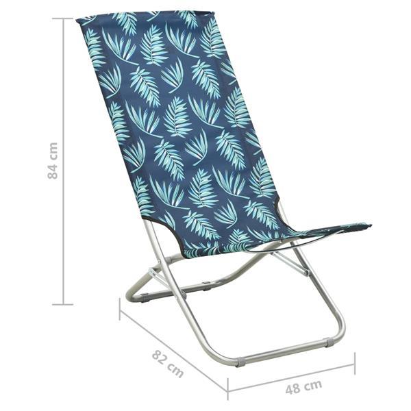 Grote foto vidaxl chaises de plage pliables 2 pcs motif de feuilles tis tuin en terras tuinmeubelen